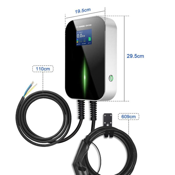 Planet Gates EVSE APP Control Charger Wallbox 32A 1Phase 7.2KW EV Electric Vehicle Charging Station with Type 2 6.1M Cable IEC 62196-2 Plug