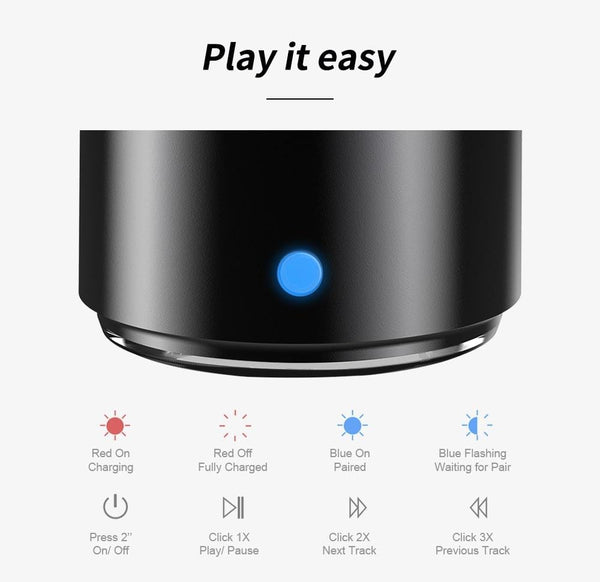 Planet Gates EWA A106 Pro Mini Bluetooth Speaker with Custom Bass Radiator, IPX7 Waterproof, Super Mini Speaker, Travel Case Packed