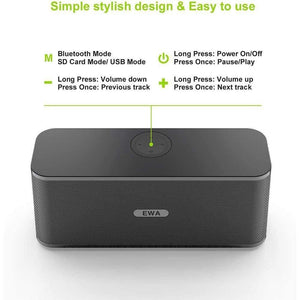 Planet Gates EWA W300 Bluetooth Speakers 2*6W Drivers Loud Stereo Sound 4000mAh Battery Wireless Portable Speaker For Travel Outdoor Party