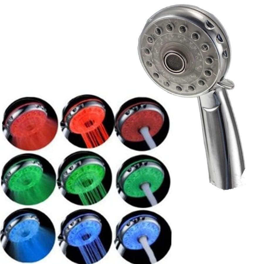 Planet Gates Excellent Quality Adjustable 3 Mode 3 Color LED Shower Head Temperature Sensor RGB Bath Sprinkler Bathroom Product