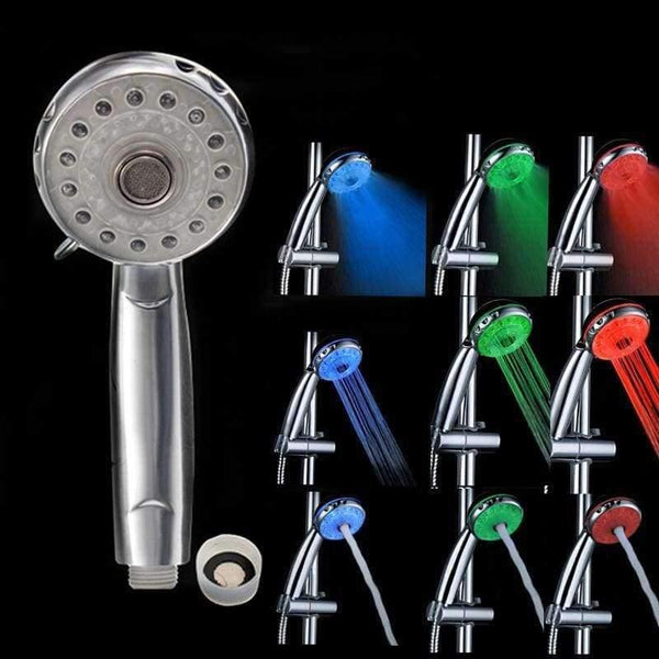 Planet Gates Excellent Quality Adjustable 3 Mode 3 Color LED Shower Head Temperature Sensor RGB Bath Sprinkler Bathroom Product