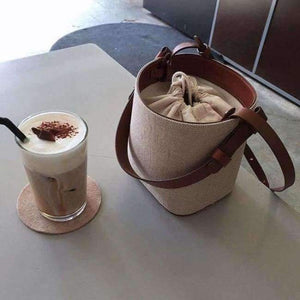 Planet Gates EXCELSIOR 2018 New Straw Bucket Bag Beach Handbag Weave Korean Version Shoulder Messenger Bag Portable Crossbody Bag  G1696