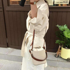 Planet Gates EXCELSIOR 2018 New Straw Bucket Bag Beach Handbag Weave Korean Version Shoulder Messenger Bag Portable Crossbody Bag  G1696