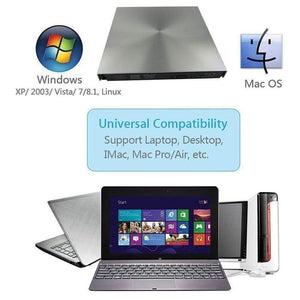 Planet Gates External 3D Blu Ray DVD Drive USB 3.0 BD CD DVD Burner Player Writer Reader for Mac OS Windows 7/8.1/10/Linxus,Laptop,PC