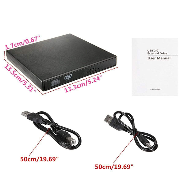 Planet Gates External DVD Optical Drive Combo USB 2.0 CD Burner CD/DVD-ROM CD-RW Player Slim Portable Reader Recorder For Laptop PC