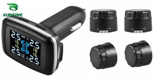 Planet Gates External TPMS Tire Pressure Monitoring System cigarette lighter Digital LCD Display Auto Security Alarm Systems Tyre Pressure