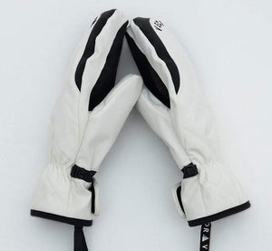 Planet Gates Extra Thick Women 2-IN-1 Mittens Ski Gloves Snowboard Men Snow Winter Sport Warm Waterproof Windproof Skiing Faux Leather Plam