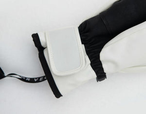 Planet Gates Extra Thick Women 2-IN-1 Mittens Ski Gloves Snowboard Men Snow Winter Sport Warm Waterproof Windproof Skiing Faux Leather Plam