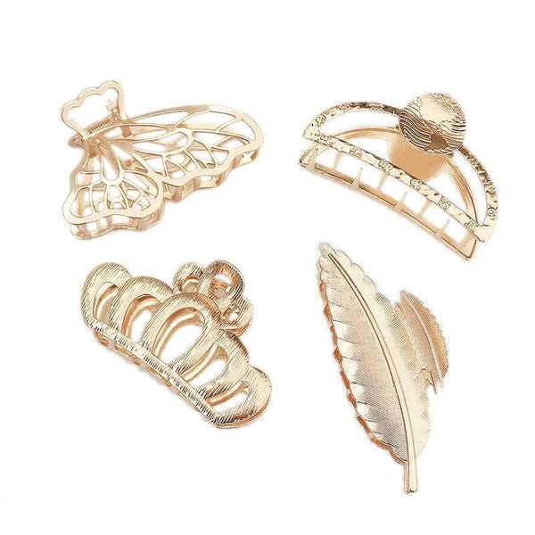 Extravagant Large Leaves Geometric Hair Claw For Women Girls Clamps Hair Crab Metal  Hair Clip Accessories Headwear