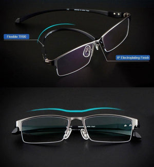 Planet Gates Eyeglasses Frame for Men Eyewear Flexible Temples Legs IP Electroplating Alloy Material,Full Rim and Half Rim