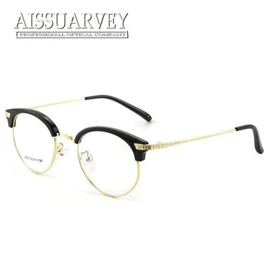 Planet Gates Eyeglasses Frames Women Men Vintage Optical Prescription Round Metal Circle Reading Computer Myopia Golden Eyewear Goggles
