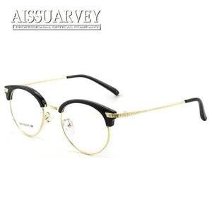 Planet Gates Eyeglasses Frames Women Men Vintage Optical Prescription Round Metal Circle Reading Computer Myopia Golden Eyewear Goggles