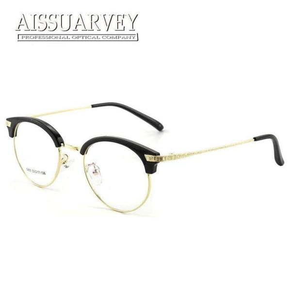 Planet Gates Eyeglasses Frames Women Men Vintage Optical Prescription Round Metal Circle Reading Computer Myopia Golden Eyewear Goggles