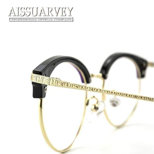 Planet Gates Eyeglasses Frames Women Men Vintage Optical Prescription Round Metal Circle Reading Computer Myopia Golden Eyewear Goggles