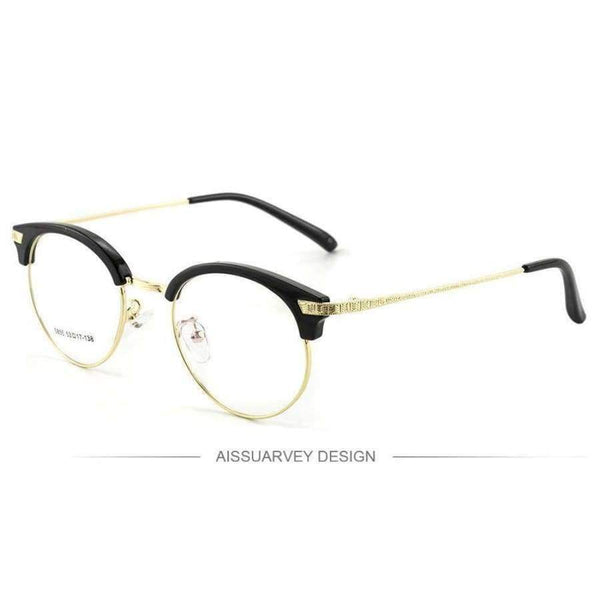 Planet Gates Eyeglasses Frames Women Men Vintage Optical Prescription Round Metal Circle Reading Computer Myopia Golden Eyewear Goggles