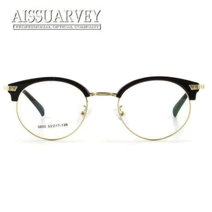 Planet Gates Eyeglasses Frames Women Men Vintage Optical Prescription Round Metal Circle Reading Computer Myopia Golden Eyewear Goggles