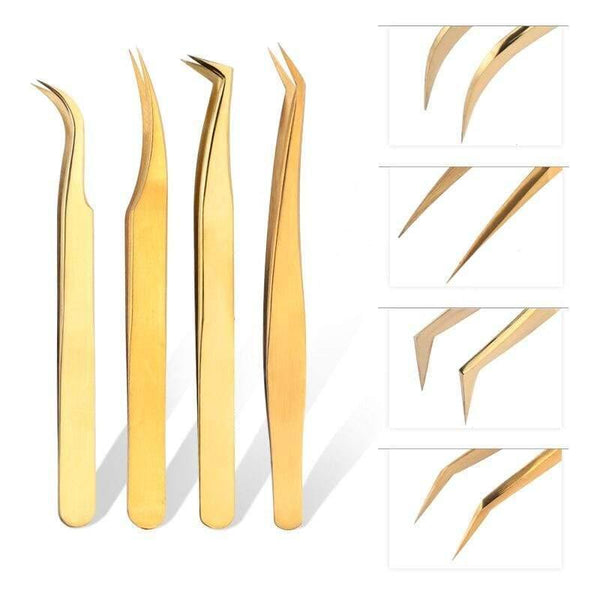 Planet Gates Eyelash Tweezers B TOP Quality Stainless Steel Tweezers Rainbow Color Straight Bend ESD Multifunction Eyelash Tweezers For Nail Sewing DIY