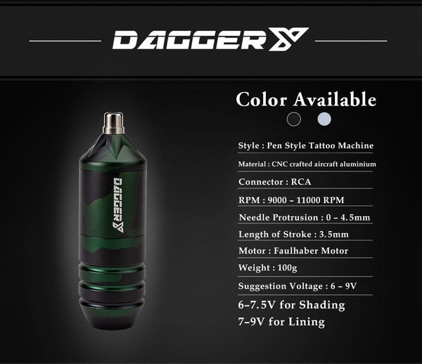 Planet Gates EZ Dagger Y FAULHABER Motor Cartridge Tattoo Machine Pen Lining Shading for Cartridge Needle with 1pcs EZ Master Clip Cord