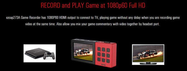 Planet Gates Ezcap 273 HD 1080P Video Capture 3.5 Inch TFT Built In Battery and Speaker 1080P 60fps full HD Recording