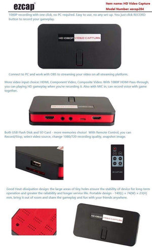 Planet Gates EZCAP 284 1080P HDMI-compatible Game HD Video Capture Box Grabber For XBOX PS3 PS4 TV Medical Online