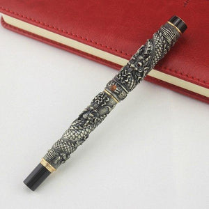 Planet Gates F 41 COPPER ROLLER BALL PEN WITH DRAGON EMBOSSMENT CRYSTAL FREE SHIPPING