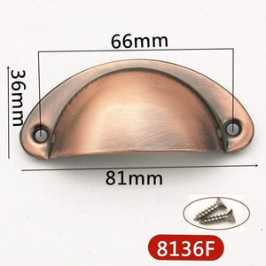 4pcs/lot Metal Kitchen Drawer Cabinet Door Handle Furniture Knobs Hardware Cupboard Antique Iron Shell Pull Handles