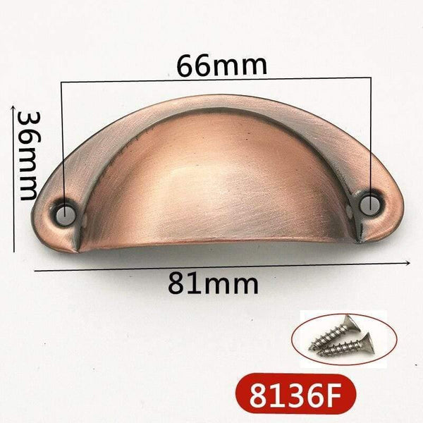 4pcs/lot Metal Kitchen Drawer Cabinet Door Handle Furniture Knobs Hardware Cupboard Antique Iron Shell Pull Handles