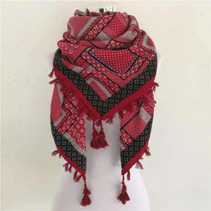 Planet Gates F Black and Red Bandana new fashion woman Scarf square scarves Printed Women Wraps Winter autumn ladies shawl Luxury Brand tassel scarf
