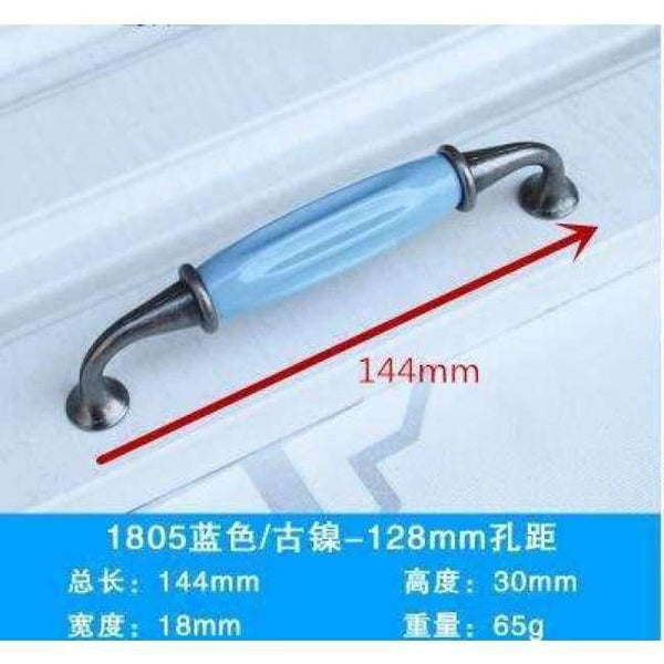 Planet Gates F Blue ceramic door handle cabinet knobs and handles wardrobe Drawer Cupboard pulls Dresser Knob furniture accessories home decor