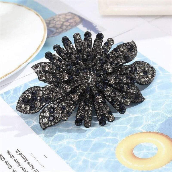 Crystal Flower Barrettes Hair Clips For Women Vintage Rhinestone Hairpins Head Wear Girls Hair Accessories Jewelry Clips