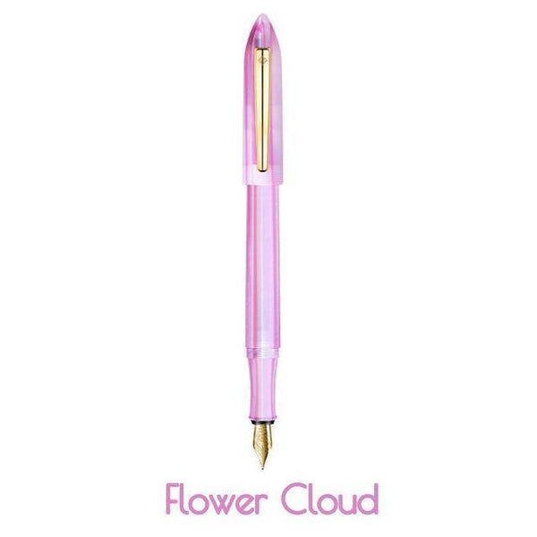 Planet Gates F Nib Flower cloud / as picture Business Fountain Pen Acrylic Resin Fine Nib Pen with Box for  Christmas Gift Wedding Signing Office Supplies
