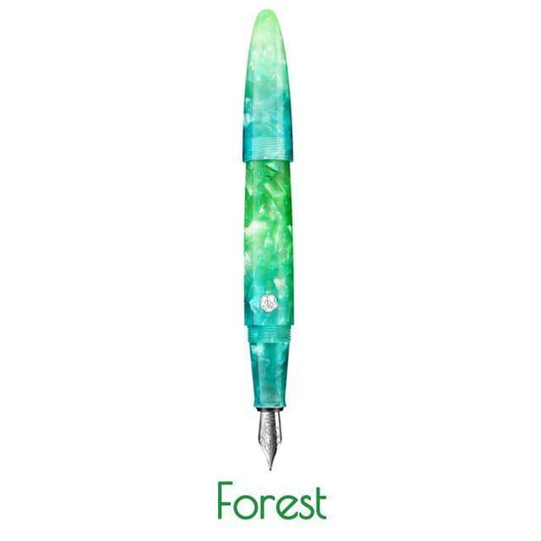 Planet Gates F Nib Forest / as picture Business Fountain Pen Acrylic Resin Fine Nib Pen with Box for  Christmas Gift Wedding Signing Office Supplies