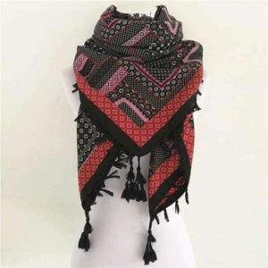 Planet Gates F Red and Black Bandana new fashion woman Scarf square scarves Printed Women Wraps Winter autumn ladies shawl Luxury Brand tassel scarf