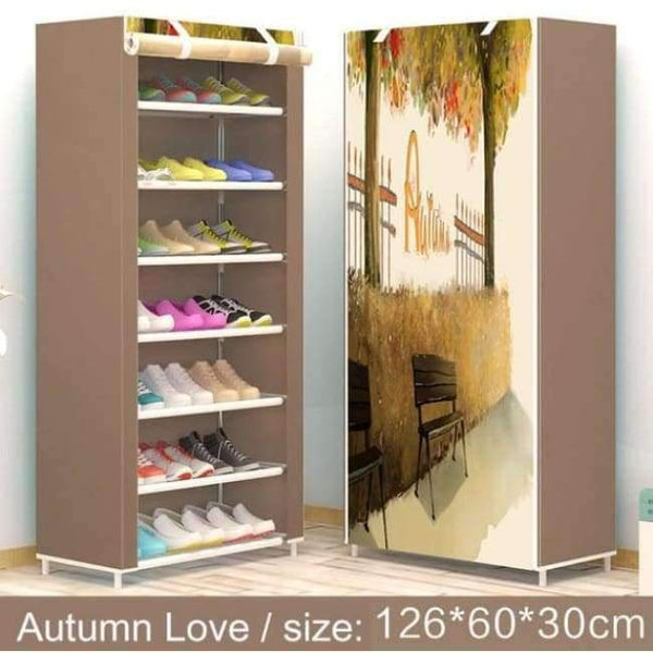 Planet Gates f Shoe rack 8-layer 7-grid Metal iron fabric 126x60x30cm big shoe cabinet organizer removable shoe storage for home furniture C117