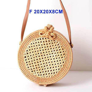 Planet Gates F wang ge Round Straw Bags Women Summer Rattan Bag Handmade Woven Beach Cross Body Bag Circle Bohemia Handbag Bali Lowest price L31