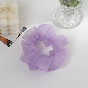 Women Fashion Hair Accessories Satin Hair Scrunchies Elastic Hair  Scrunchy Hair Ties Girls Chiffon Ponytail Holder Purple Lover