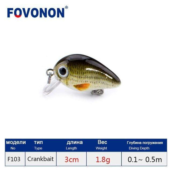 Planet Gates F103A Fishing Lure 3cm 1.8g   Crankbaits 1pcs Micro Hard Pesca Artificial Baits Mini Lure Minnow for Pike Bass Trout