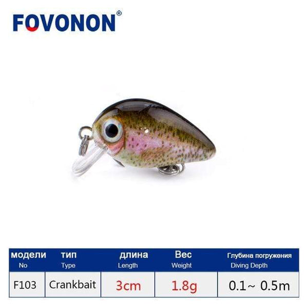 Planet Gates F103C Fishing Lure 3cm 1.8g   Crankbaits 1pcs Micro Hard Pesca Artificial Baits Mini Lure Minnow for Pike Bass Trout