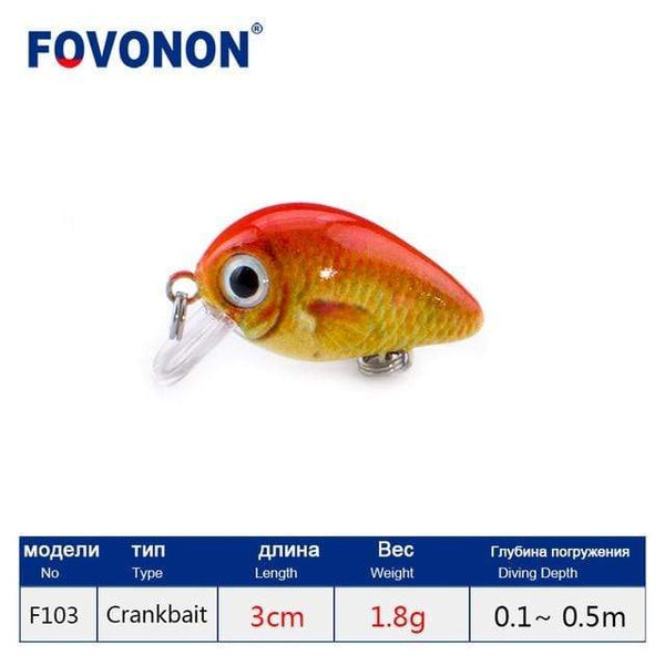 Planet Gates F103D Fishing Lure 3cm 1.8g   Crankbaits 1pcs Micro Hard Pesca Artificial Baits Mini Lure Minnow for Pike Bass Trout