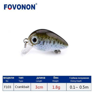 Planet Gates F103E Fishing Lure 3cm 1.8g   Crankbaits 1pcs Micro Hard Pesca Artificial Baits Mini Lure Minnow for Pike Bass Trout