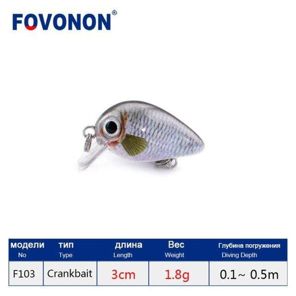 Planet Gates F103G Fishing Lure 3cm 1.8g   Crankbaits 1pcs Micro Hard Pesca Artificial Baits Mini Lure Minnow for Pike Bass Trout