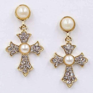 Planet Gates F1201 Vintage Boho Crystal Cross Drop Earrings for Women Baroque Bohemian Large Long Earrings Jewelry Brincos 2018