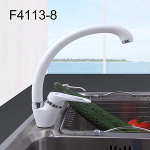 Planet Gates F41138 White Brass 5 Color Kitchen Sink Faucet Mixer Cold And Hot Single Handle Swivel Spout Kitchen Water Sink Mixer Tap Faucets F4113
