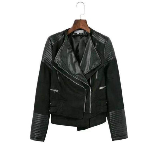 Planet Gates F812 Black / S New Women Autumn Winter PU + Suede Faux Leather Jackets Lady Brown Matte Zippers Coats Vintage Outerwear Blue Wine Red Gray