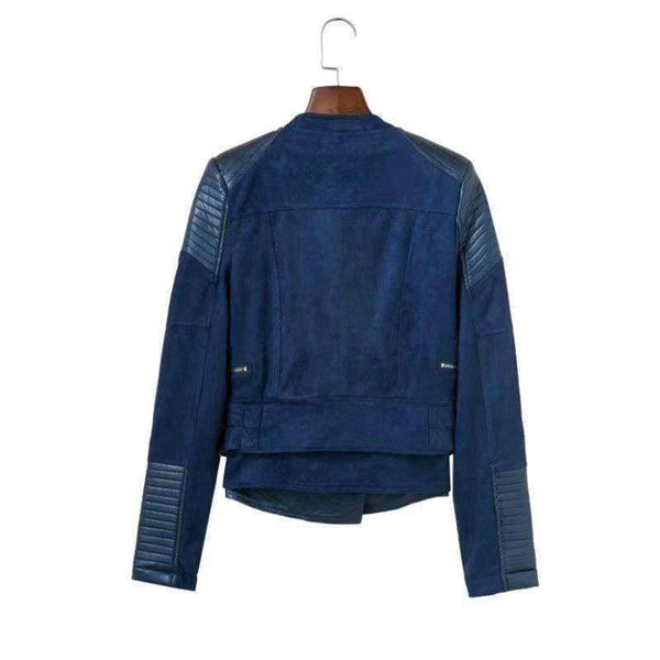 Planet Gates F812 Wine Red / S New Women Autumn Winter PU + Suede Faux Leather Jackets Lady Brown Matte Zippers Coats Vintage Outerwear Blue Wine Red Gray