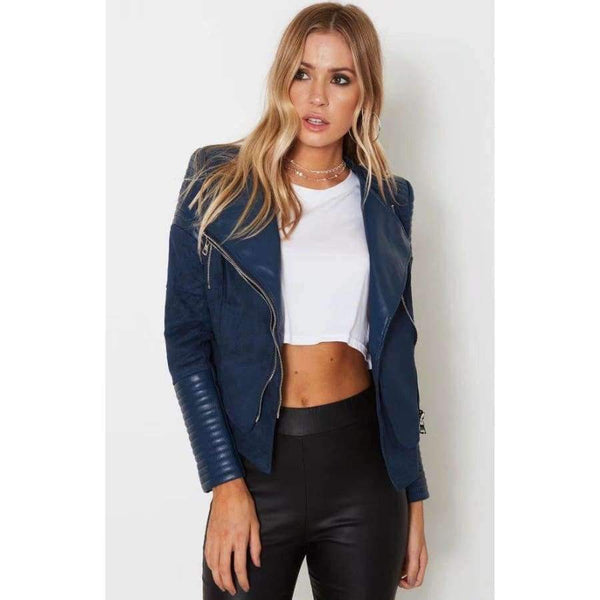 Planet Gates F812 Wine Red / S New Women Autumn Winter PU + Suede Faux Leather Jackets Lady Brown Matte Zippers Coats Vintage Outerwear Blue Wine Red Gray