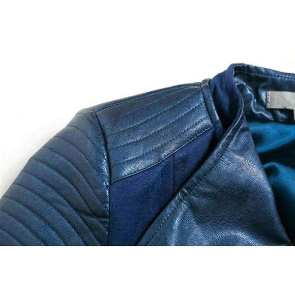 Planet Gates F812 Wine Red / S New Women Autumn Winter PU + Suede Faux Leather Jackets Lady Brown Matte Zippers Coats Vintage Outerwear Blue Wine Red Gray