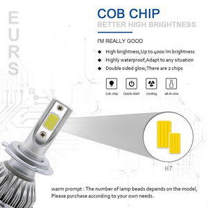 Planet Gates Factory Supply Brand New 2X 36W 3800Lumen CooLing C6 Motorcycle Automobiles H1 H3 H4 H7 led Car Light Bulbs Pure White