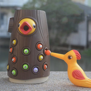 Planet Gates Family Toys Woodpecker Magnetic Catch the Worm Animal Feeding Game Small Birds Children Educate Fishing Toys Set Kids Gift Kit