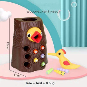 Planet Gates Family Toys Woodpecker Magnetic Catch the Worm Animal Feeding Game Small Birds Children Educate Fishing Toys Set Kids Gift Kit